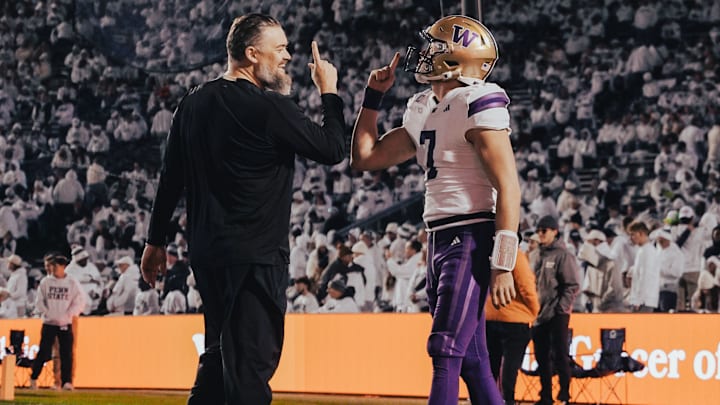 Brennan Carroll and Will Rogers share a moment at Penn State.