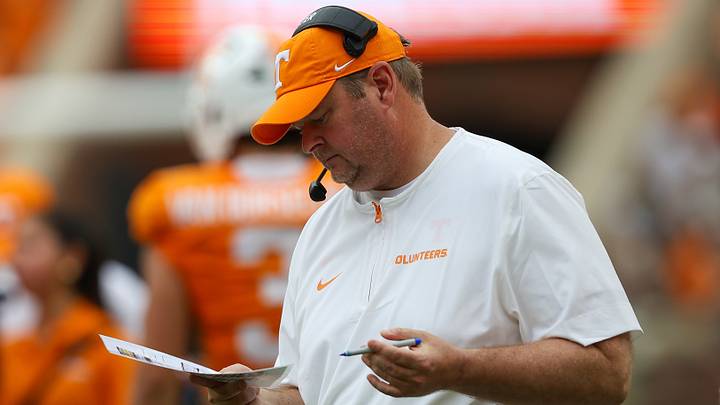 Sep 6, 2025; Knoxville, Tennessee, USA; Tennessee Volunteers head coach Josh Heupel during the second half against the East Tennessee State Buccaneers at Neyland Stadium. Mandatory Credit: Randy Sartin-Imagn Images Sep 6, 2025; Knoxville, Tennessee, USA; Tennessee Volunteers head coach Josh Heupel during the second half against the East Tennessee State Buccaneers at Neyland Stadium. Mandatory Credit: Randy Sartin-Imagn Images