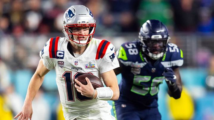 Feb 8, 2026; Santa Clara, CA, USA; New England Patriots quarterback Drake Maye (10) against the Seattle Seahawks during Super Bowl LX at Levi's Stadium. Mandatory Credit: Mark J. Rebilas-Imagn Images Feb 8, 2026; Santa Clara, CA, USA; New England Patriots quarterback Drake Maye (10) against the Seattle Seahawks during Super Bowl LX at Levi's Stadium. Mandatory Credit: Mark J. Rebilas-Imagn Images
