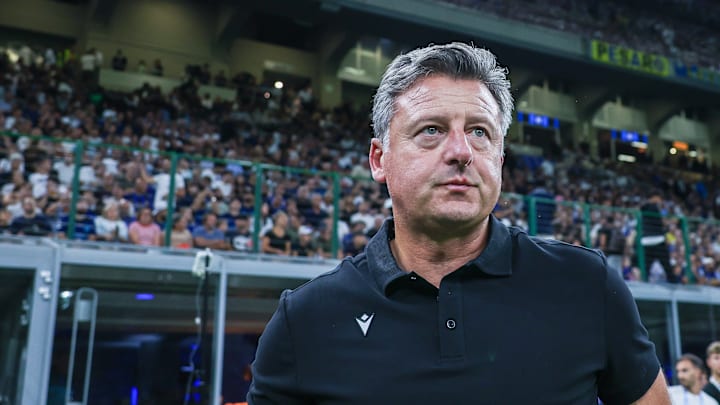 Kosta Runjaic Head Coach of Udinese Calcio looks on during...