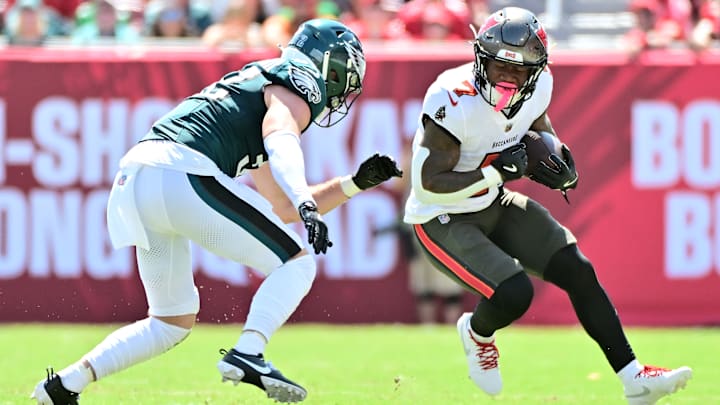 Tampa Bay Buccaneers RB Bucky Irving will look to slay a giant in Week 4 with the Philadelphia Eagles coming to town.