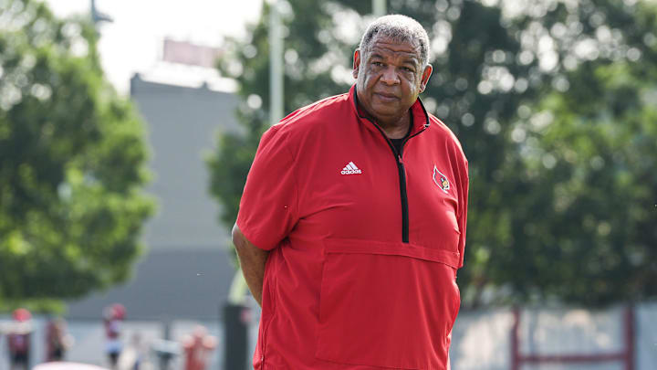 Vince Marrow, UofL's new executive director of player personnel and recruiting, was at a recent Louisville football practice. Marrow left Kentucky after serving as assistant coach under head coach Mark Stoops. July 30, 2025.
