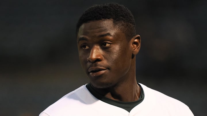 Jun 19, 2024; Oakland, California, USA; Oakland Athletics right fielder Daz Cameron (28) returns to the dugout after the the sixth inning against the Kansas City Royals at Oakland-Alameda County Coliseum Jun 19, 2024; Oakland, California, USA; Oakland Athletics right fielder Daz Cameron (28) returns to the dugout after the the sixth inning against the Kansas City Royals at Oakland-Alameda County Coliseum