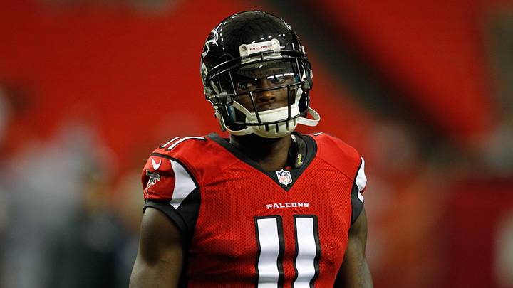 Atlanta Falcons wide receiver Julio Jones (11) prepares for a game against the Baltimore Ravens at the Georgia Dome. Atlanta Falcons wide receiver Julio Jones (11) prepares for a game against the Baltimore Ravens at the Georgia Dome.