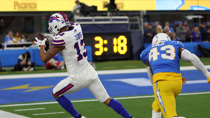 Dec 23, 2023; Inglewood, California, USA;  Buffalo Bills wide receiver Gabe Davis (13) runs along a