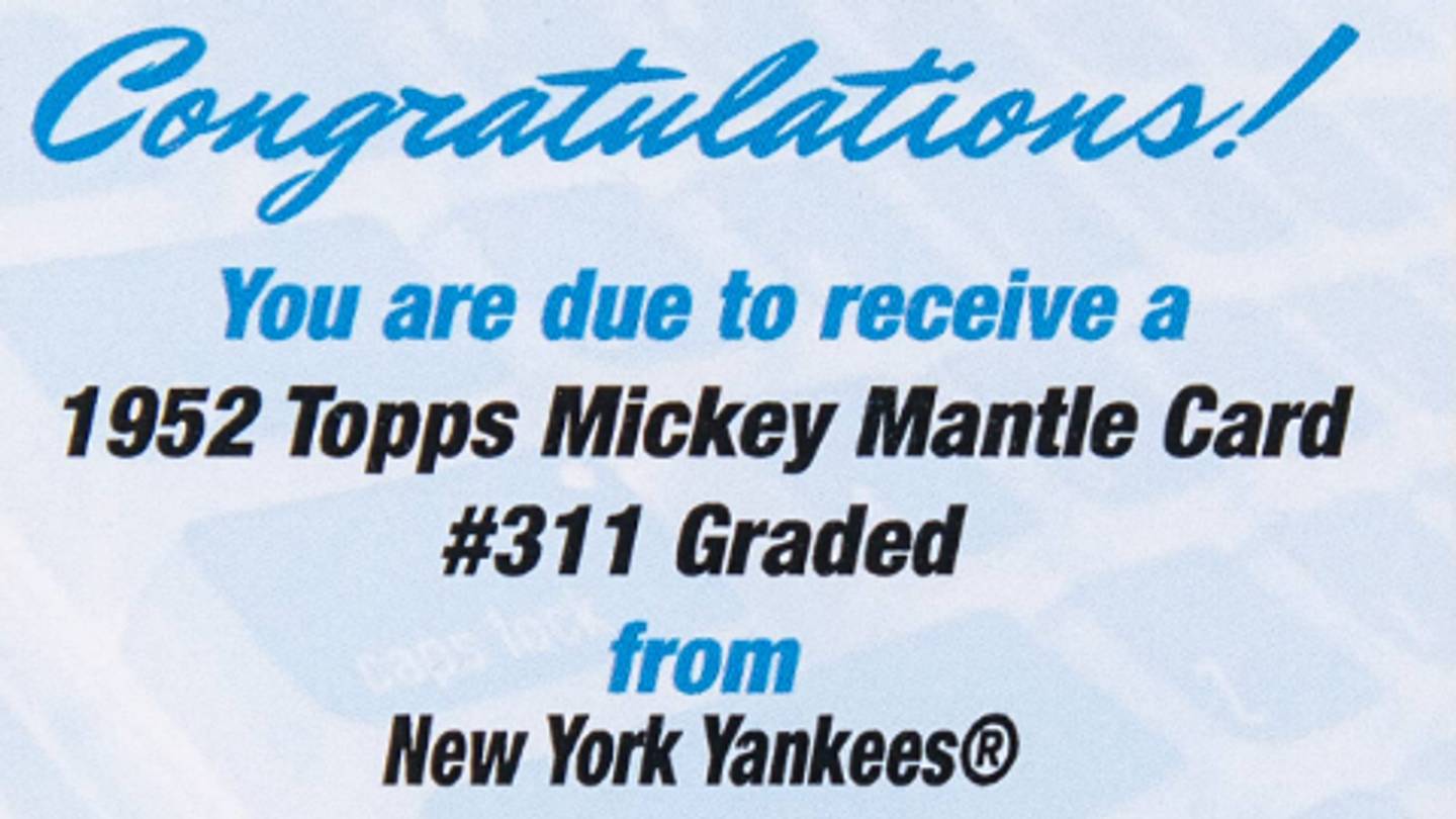 Topps Reveals Grade for 1952 Topps Mickey Mantle Redemption While at Auction