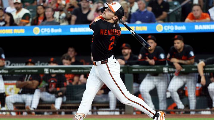 Sep 5, 2026; Baltimore, Maryland, USA; Baltimore Orioles shortstop Gunnar Henderson (2) hits a double during the first inning against the Boston Red Sox at Oriole Park at Camden Yards. Mandatory Credit: Daniel Kucin Jr.-Imagn Images Sep 5, 2026; Baltimore, Maryland, USA; Baltimore Orioles shortstop Gunnar Henderson (2) hits a double during the first inning against the Boston Red Sox at Oriole Park at Camden Yards. Mandatory Credit: Daniel Kucin Jr.-Imagn Images