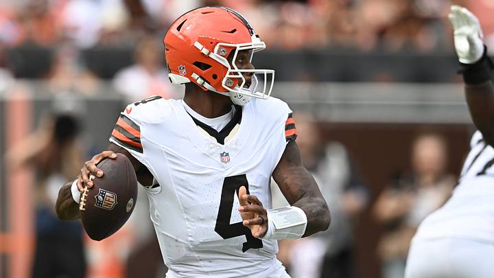Cleveland Browns quarterback Deshaun Watson (4) looks to pass during the second half against the Buffalo Bills at Huntington Bank Field. Mandatory Credit: Ken Blaze-Imagn Images Cleveland Browns quarterback Deshaun Watson (4) looks to pass during the second half against the Buffalo Bills at Huntington Bank Field. Mandatory Credit: Ken Blaze-Imagn Images