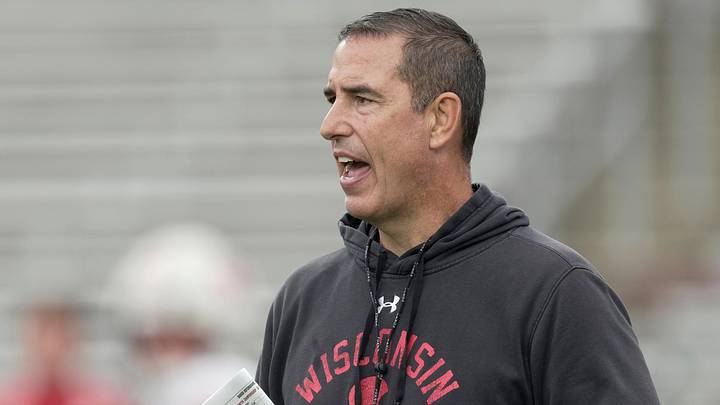 Wisconsin head coach Luke Fickell is shown during practice Thursday, August 13, 2026 at Camp Randall Stadium in Madison, Wisconsin.