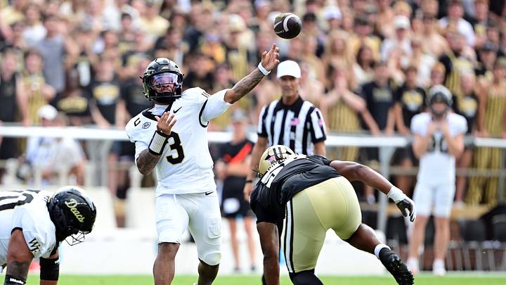 Sep 12, 2026; West Lafayette, Indiana, USA; Wake Forest Demon Deacons quarterback Gio Lopez (3) throws a pass during the first quarter against the Purdue Boilermakers at Ross-Ade Stadium. Mandatory Credit: Marc Lebryk-Imagn Images Sep 12, 2026; West Lafayette, Indiana, USA; Wake Forest Demon Deacons quarterback Gio Lopez (3) throws a pass during the first quarter against the Purdue Boilermakers at Ross-Ade Stadium. Mandatory Credit: Marc Lebryk-Imagn Images