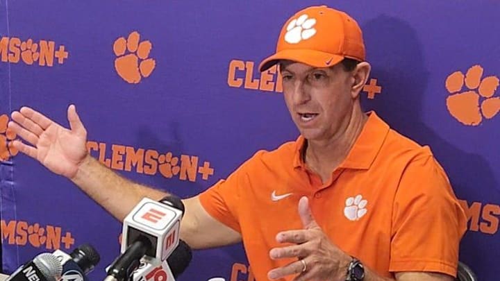 Clemson football coach Dabo Swinney after a 49-14 win at Wake Forest.