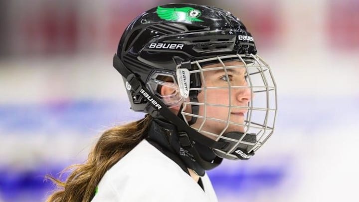 Junior center Maggie Lux, Mid-Michigan Alliance’s leading scorer, will compete in Saturday’s MGHSHL College Showcase at Big Boy Arena in Fraser, Michigan. 