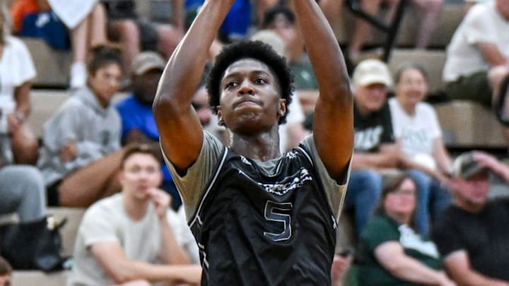 Team Motorcars and Michigan State's Cam Ward shoots against Team Fargo during the Moneyball Pro-Am on Tuesday, June 24, 2025, at Holt High School.