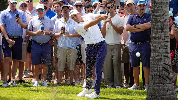 Jordan Spieth fired an opening-round 65 at Doral, then spoke about the latest LIV Golf news.