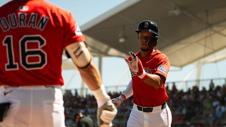 Kristian Campbell comes off the field during a Red Sox Spring Training game on March 11, 2025, at JetBlue Park in Fort Myers, Florida. Kristian Campbell comes off the field during a Red Sox Spring Training game on March 11, 2025, at JetBlue Park in Fort Myers, Florida.