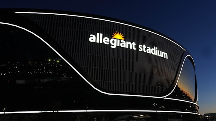 Dec 27, 2024; Las Vegas, NV, USA; A general overall view of the Allegiant Stadium exterior. Mandatory Credit: Kirby Lee-Imagn Images Dec 27, 2024; Las Vegas, NV, USA; A general overall view of the Allegiant Stadium exterior. Mandatory Credit: Kirby Lee-Imagn Images