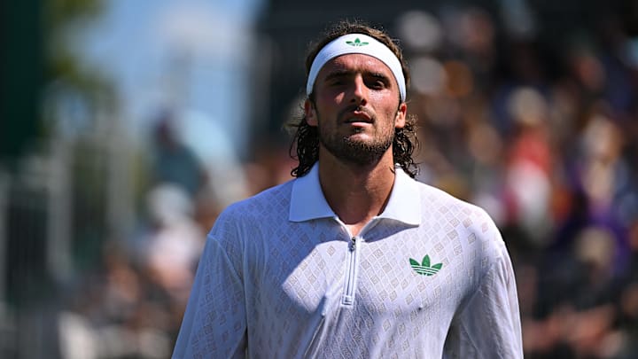 Stefanos Tsitsipas was among the many players upset on Wimbledon Day 1.