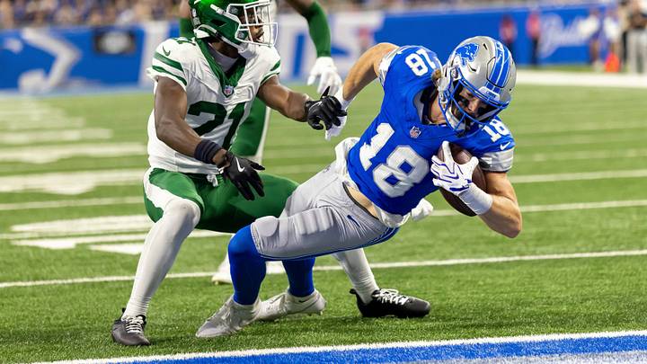 Detroit Lions wide receiver Isaac TeSlaa (18). Detroit Lions wide receiver Isaac TeSlaa (18).