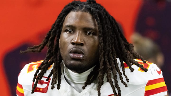 Feb 9, 2025; New Orleans, LA, USA; Kansas City Chiefs linebacker Nick Bolton (32) against the Philadelphia Eagles in Super Bowl LIX at Ceasars Superdome. Mandatory Credit: Mark J. Rebilas-Imagn Images Feb 9, 2025; New Orleans, LA, USA; Kansas City Chiefs linebacker Nick Bolton (32) against the Philadelphia Eagles in Super Bowl LIX at Ceasars Superdome. Mandatory Credit: Mark J. Rebilas-Imagn Images