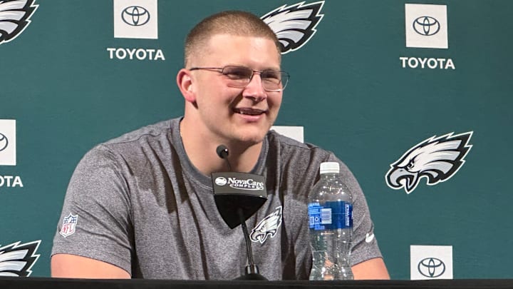 Ty Robinson meets the media on the first day of the Eagles' rookie minicamp. Ty Robinson meets the media on the first day of the Eagles' rookie minicamp.