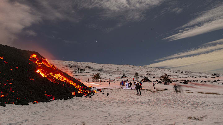 Volcanic activity continues at Mount Etna, Italy