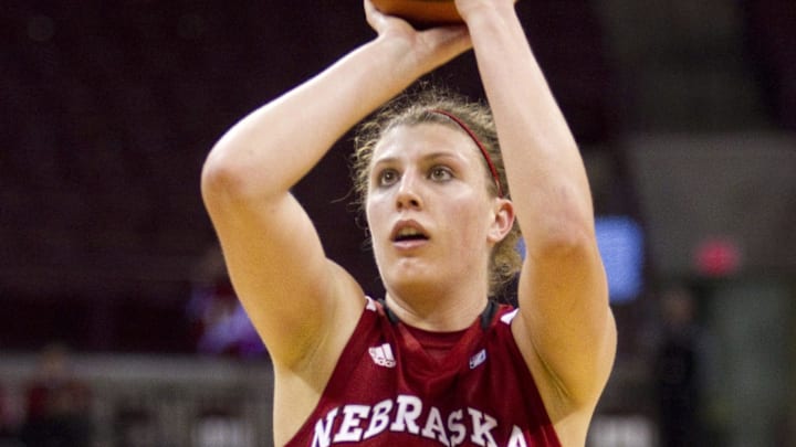 Nebraska Cornhuskers forward Jordan Hooper takes a foul shot. Nebraska Cornhuskers forward Jordan Hooper takes a foul shot.