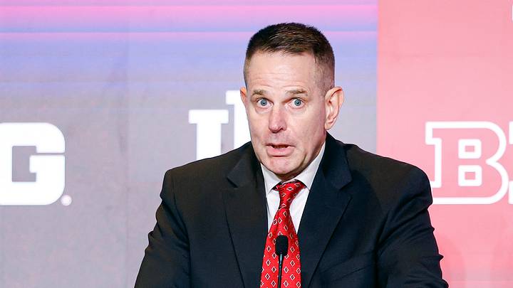 Jul 30, 2026; Chicago, IL, USA; Indiana Football head coach Curt Cignetti speaks during Big Ten Media Days at Hilton Chicago. Mandatory Credit: Kamil Krzaczynski-Imagn Images Jul 30, 2026; Chicago, IL, USA; Indiana Football head coach Curt Cignetti speaks during Big Ten Media Days at Hilton Chicago. Mandatory Credit: Kamil Krzaczynski-Imagn Images