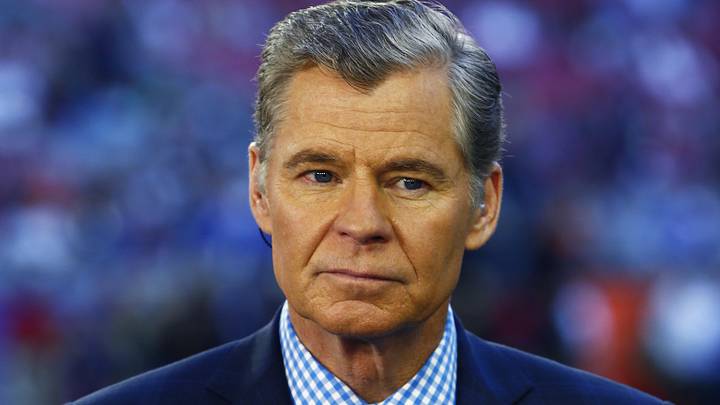 Feb 1, 2015; Glendale, AZ, USA; NBC Sports announcer Dan Patrick during Super Bowl XLIX between the New England Patriots against the Seattle Seahawks at University of Phoenix Stadium. Mandatory Credit: Mark J. Rebilas-Imagn Images