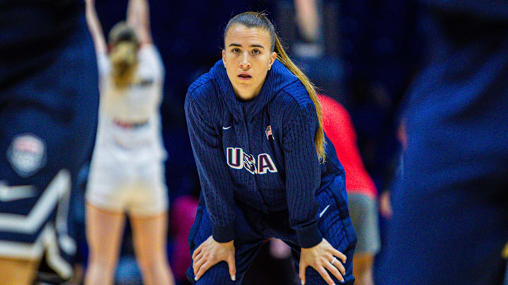 Sabrina Ionescu 6 for Team USA during the USA Basketball Showcase Women on July 23, 2024.