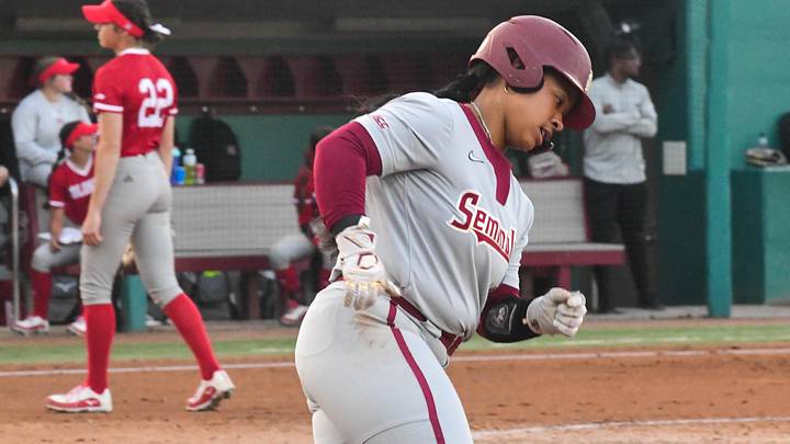 Florida State softball swept Nicholls 5-4, 8-0, in a doubleheader Saturday, Feb. 24, 2024 during the Dugout Club Classic at JoAnne Graf Field.