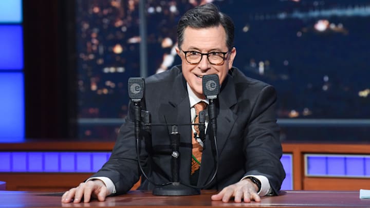The Late Show with Stephen Colbert during Monday's April 1, 2019 show. Photo: Scott Kowalchyk/CBS ÃÂ©2019 CBS Broadcasting Inc. All Rights Reserved.