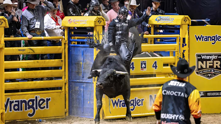 Trevor Reiste at the 2024 National Finals Rodeo Trevor Reiste at the 2024 National Finals Rodeo