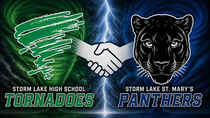 Storm Lake High School and Storm Lake St. Mary's have formed a partnership to share their athletic programs in grades 7-12. Storm Lake High School and Storm Lake St. Mary's have formed a partnership to share their athletic programs in grades 7-12.