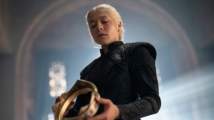Emma D'Arcy as Rhaenyra Targaryen in House of the Dragon season 3. 