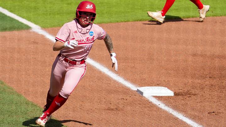 Texas Tech's Kaitlyn Terry scores a run against Marist during a game in the Lubbock Regional of the NCAA Division I softball tournament, Friday, May 15, 2026, at Tracy Sellers Field.