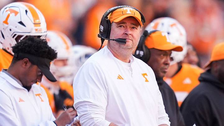 Tennessee coach Josh Heupel during a football game between Tennessee and Alabama at Neyland Stadium in Knoxville, Tenn., on Oct. 17, 2026.