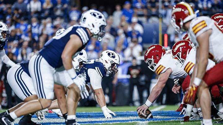 BYU Football defensive line against Iowa State BYU Football defensive line against Iowa State