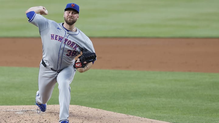 Jun 3, 2024; Washington, District of Columbia, USA; New York Mets starting pitcher Tylor Megill (38) pitches against the Washington Nationals during the fourth inning at Nationals Park. Mandatory Credit: Geoff Burke-Imagn Images Jun 3, 2024; Washington, District of Columbia, USA; New York Mets starting pitcher Tylor Megill (38) pitches against the Washington Nationals during the fourth inning at Nationals Park. Mandatory Credit: Geoff Burke-Imagn Images