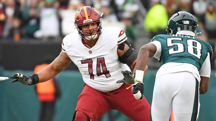 Jan 26, 2025; Philadelphia, PA, USA; Washington Commanders offensive tackle Brandon Coleman (74) against the Philadelphia Eagles in the NFC Championship game at Lincoln Financial Field. Mandatory Credit: Eric Hartline-Imagn Images Jan 26, 2025; Philadelphia, PA, USA; Washington Commanders offensive tackle Brandon Coleman (74) against the Philadelphia Eagles in the NFC Championship game at Lincoln Financial Field. Mandatory Credit: Eric Hartline-Imagn Images