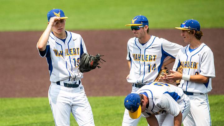 Dubuque Wahlert's Derek Tauber (13) adjusts his cap while coming in as a relief pitcher during a Class 3A state baseball championship game against Marion, Saturday, July 31, 2021, at Duane Banks Field in Iowa City, Iowa.
210731 Wahlert Marion Bb 017 Jpg Dubuque Wahlert's Derek Tauber (13) adjusts his cap while coming in as a relief pitcher during a Class 3A state baseball championship game against Marion, Saturday, July 31, 2021, at Duane Banks Field in Iowa City, Iowa.
210731 Wahlert Marion Bb 017 Jpg