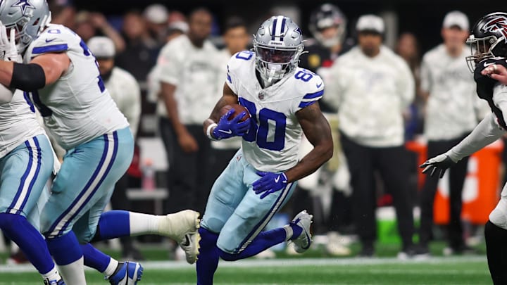 Dallas Cowboys wide receiver Ryan Flournoy runs after a catch against the Atlanta Falcons.