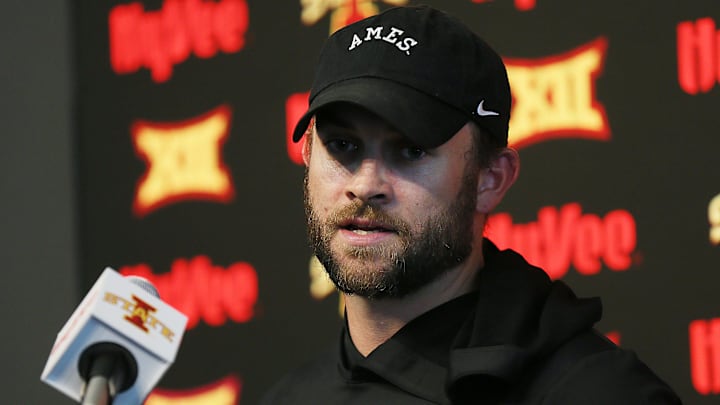 Iowa State offensive coordinator Taylor Mouser Iowa State offensive coordinator Taylor Mouser