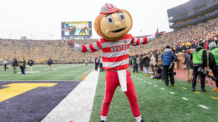 Mascot: Ohio State mascot Brutus Buckeye.