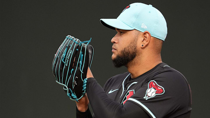 Arizona Diamondbacks pitcher Eduardo Rodriguez during spring training workouts at Salt River Fields at Talking Stick on Feb. 17, 2025, in Scottsdale.