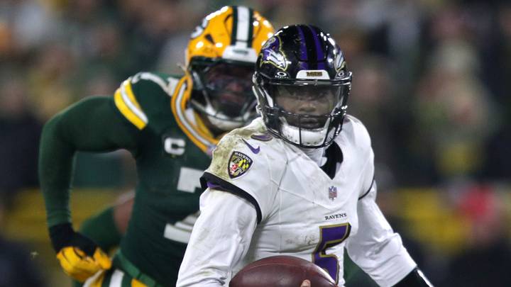 Baltimore Ravens quarterback Tyler Huntley (5) scrammbles against the Green Bay Packers on Saturday, December 27, 2025, at Lambeau Field in Green Bay, Wis. The Ravens defeated the Packers 41-24.
Wm. Glasheen USA TODAY NETWORK-Wisconsin Baltimore Ravens quarterback Tyler Huntley (5) scrammbles against the Green Bay Packers on Saturday, December 27, 2025, at Lambeau Field in Green Bay, Wis. The Ravens defeated the Packers 41-24.
Wm. Glasheen USA TODAY NETWORK-Wisconsin
