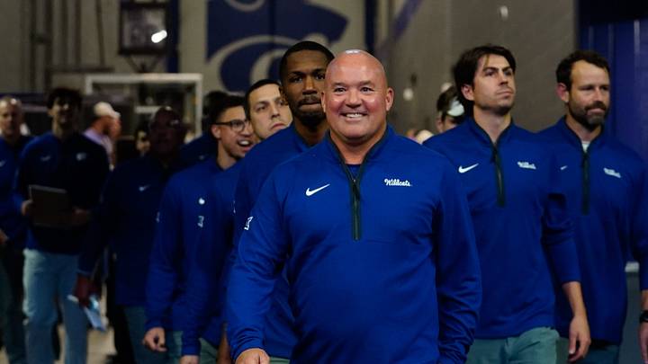 Kansas State Wildcats head coach Casey Alexander walks out with coaching staff before taking on Missouri Tigers during the exhibition game inside Bramlage Coliseum in Manhattan, Kansas on Oct. 23, 2026. Kansas State Wildcats head coach Casey Alexander walks out with coaching staff before taking on Missouri Tigers during the exhibition game inside Bramlage Coliseum in Manhattan, Kansas on Oct. 23, 2026.