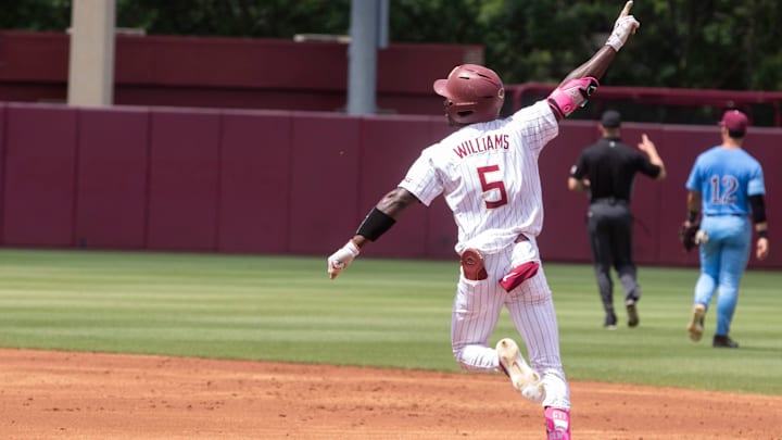 Florida State baseball competes in a first round Tallahassee Regional game against Bethune-Cookman for the NCAA College World Series at Dick Howser Stadium Friday, May 30, 2025.