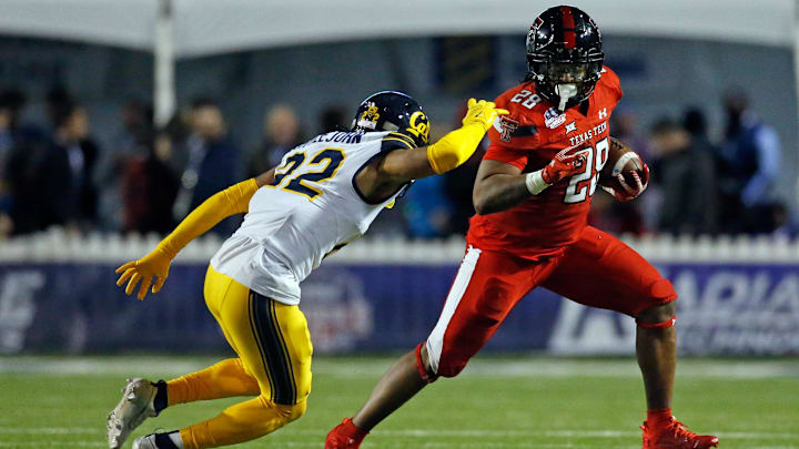 Dec 16, 2023; Shreveport, LA, USA; Texas Tech Red Raiders running back Tahj Brooks (28) runs the