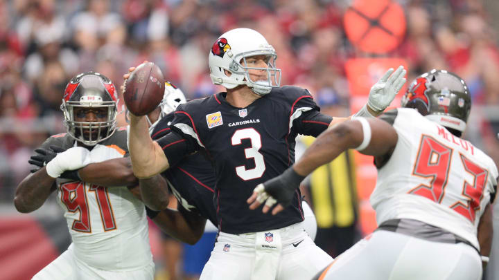 Oct 15, 2017; Glendale, AZ, USA; Arizona Cardinals quarterback Carson Palmer (3) throws a pass Oct 15, 2017; Glendale, AZ, USA; Arizona Cardinals quarterback Carson Palmer (3) throws a pass