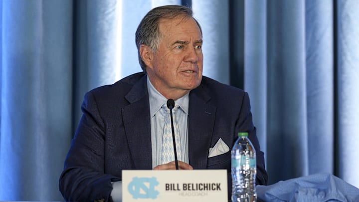 Belichick is introduced as the new head football coach at North Carolina.